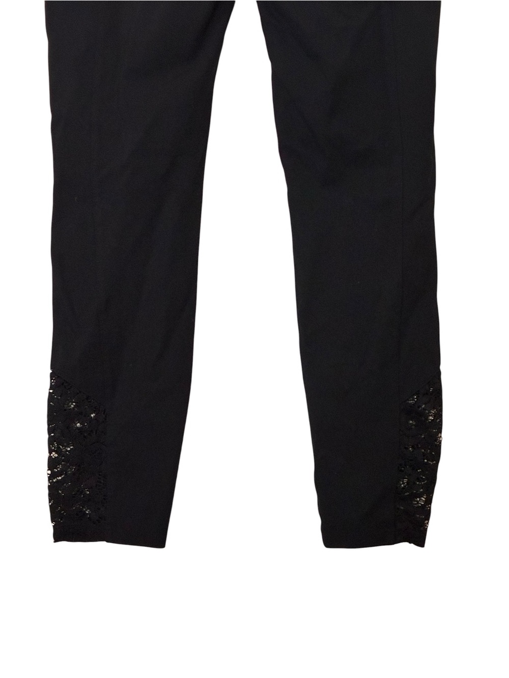 Thalia Sodi | Black sleek crochet trim skinny leggings pants size medium - Picture 10 of 13